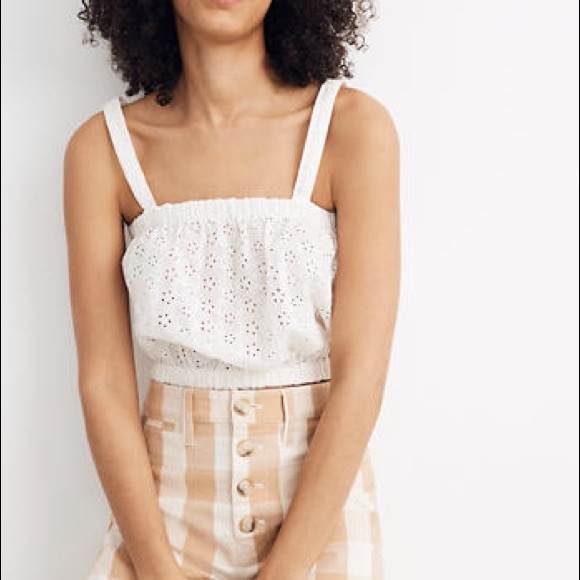 Madewell Tops - Madewell Eyelet Crop Tank Top
